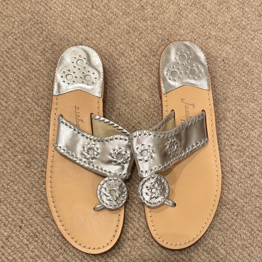 Jack Rogers Women's Metallic Silver Sandals